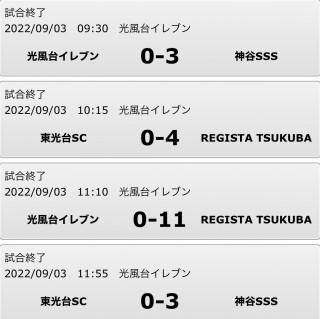 9月3日　4年生試合結果