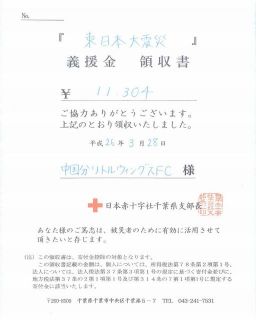 東日本大震災義援金　御礼とご報告
