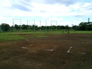 郵政グランド練習