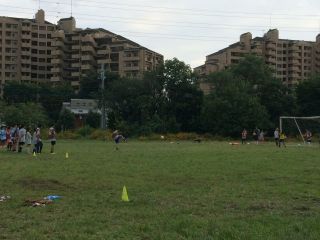 郵政グランド練習