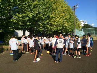 郵政グランド練習