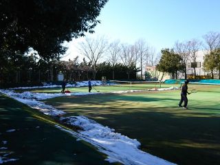 除雪後のコート
