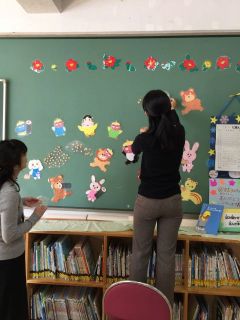 整理活動（節分の装飾）