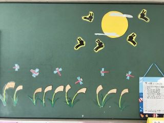 整理活動(秋･お月見の装飾)