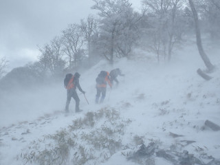 今季最強寒波の釈迦ヶ岳