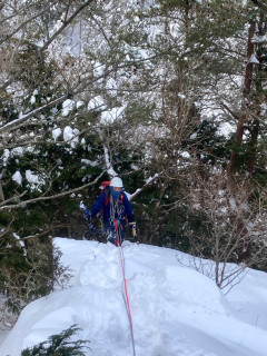 堂満岳　北壁　第1ルンゼ中央稜　登攀