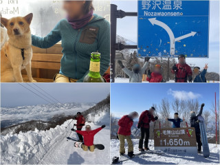 野沢温泉スキースノボ3日間温泉街呑み歩き