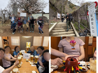 桜満開　大月岩殿山