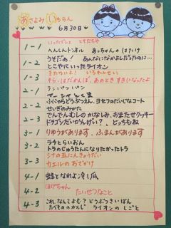 6月３０日朝読み一覧