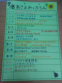 7/6 朝読み一覧
