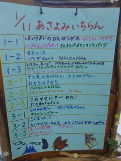 1/11　朝読み一覧とバレンタイン装飾