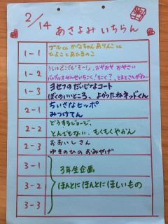 2／14朝読み一覧です
