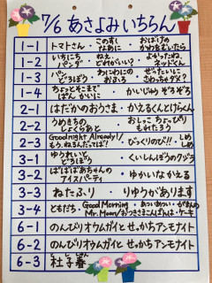 朝読み一覧　7月6日