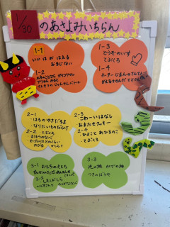 朝読み一覧と黒板装飾