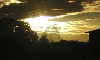 大雨警報後の夕焼