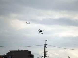 午後から散歩、何やら怪しい物が飛んでいました　暇～人