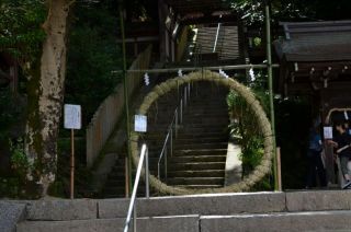 生駒神社　夏越のお祓い　茅の輪くぐり