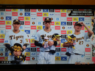 阪神タイガース　3位に浮上　Aクラス入り　　出舞