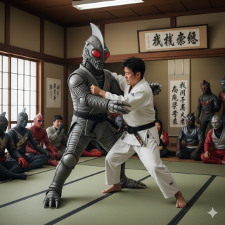 バルタン星人が柔道　　　出舞