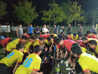 8月31日（日）1，2年生部内マッチ終了後の様子