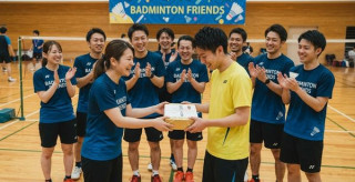 9月16日のバドミントン練習会　祝！練習会参加延べ人数　10000人到達！