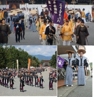 大宮学区町内会連合会役員が時代祭に参列しました。