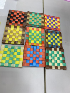 ppバンドでコースター作り♬