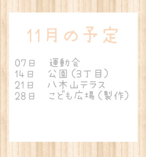 11月の予定