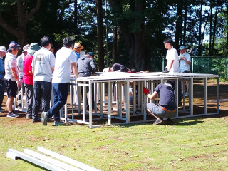 盆踊り櫓建てを実施しました!【小園自治会】