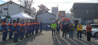 防災訓練が実施される　＊4町内会合同