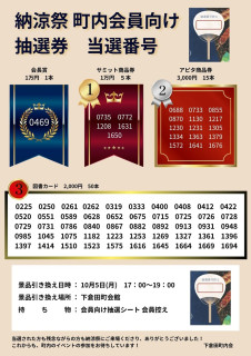 2026年度納涼祭　会員向け抽選結果