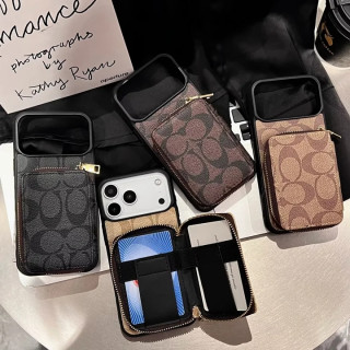 コーチ iPhone 17ProMax ケース、COACH なめしレザーケース、丈夫でよりスタイリッシュ