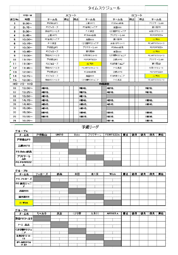 雪ん子カップ（全カテゴリー共通）連絡